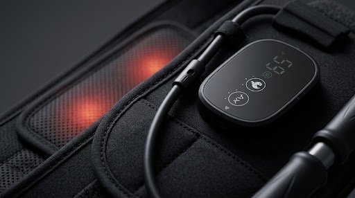 Close-up detail of the KiniFlow belt control panel and heating element